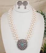 Natural fresh water pearls necklace set from hyderabad