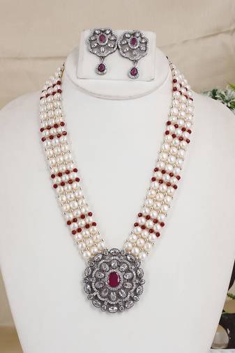 Natural fresh water pearls necklace set from hyderabad
