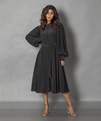 Black midi dress 1