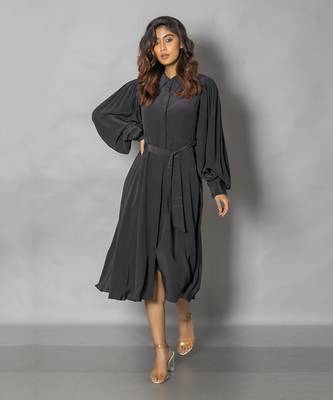 Black midi dress 2