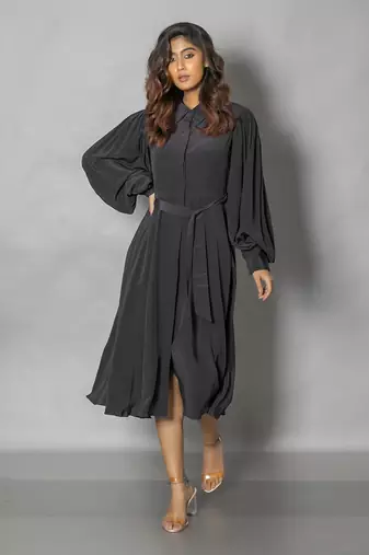 Black midi dress