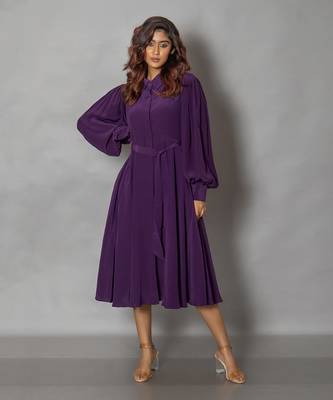 Purple midi dress 1