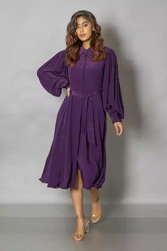 Purple midi dress