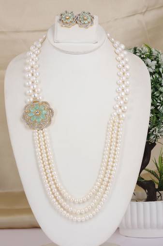 Natural fresh water pearls necklace set from hyderabad
