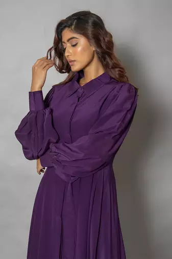 Purple midi dress