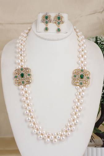 Natural fresh water pearls necklace set from hyderabad