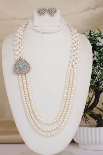 Natural fresh water pearls necklace set from hyderabad