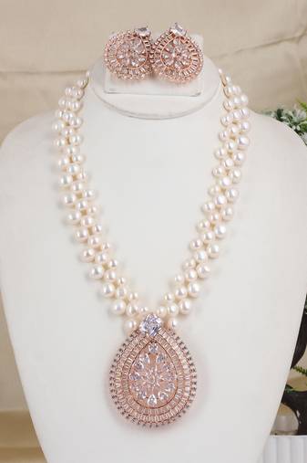Natural fresh water pearls necklace set from hyderabad