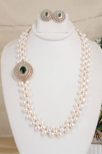 Natural fresh water pearls necklace set from hyderabad