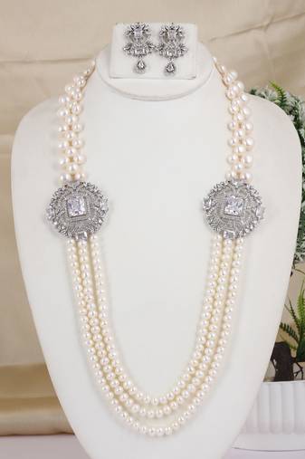 Natural fresh water pearls necklace set from hyderabad
