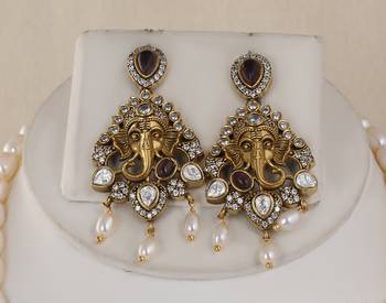 Natural fresh water pearls necklace set from hyderabad 2