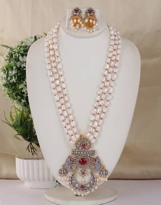 Natural fresh water pearls necklace set from hyderabad 1