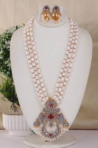 Natural fresh water pearls necklace set from hyderabad