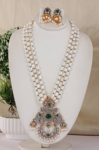 Natural fresh water pearls necklace set from hyderabad