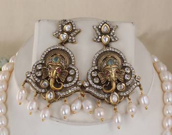 Natural fresh water pearls necklace set from hyderabad 2