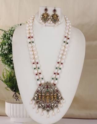 Natural fresh water pearls necklace set from hyderabad 1