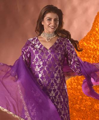 Purple sharara kurta set 3