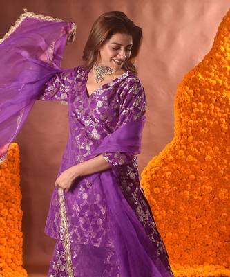 Purple sharara kurta set 4