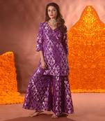 Purple sharara kurta set