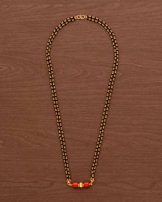 Black beads mangalsutra/daremani MEDIUM length 24" with GSB tali one gram gold 2