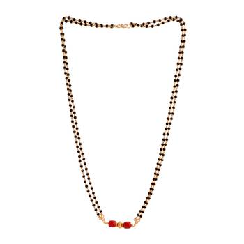 Black beads mangalsutra/daremani MEDIUM length 24" with GSB tali one gram gold 3