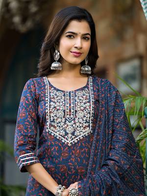  indigo blue ethnic motifs,dori embroidery kurta sharara with dupatta set 4