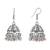 Fashionable silver plated german oxidized peacock pendant with long chain handcrafted necklace set for women & girls