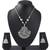 Fashionable silver plated german oxidized peacock pendant with long chain handcrafted necklace set for women & girls