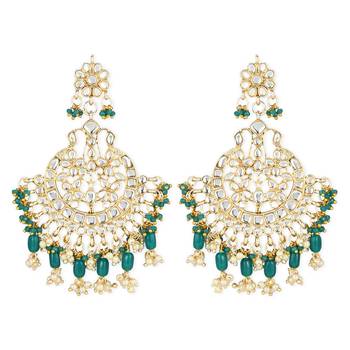 Traditional Handcrafted Pearl Kundan Beaded Earrings for Women/Girls  6