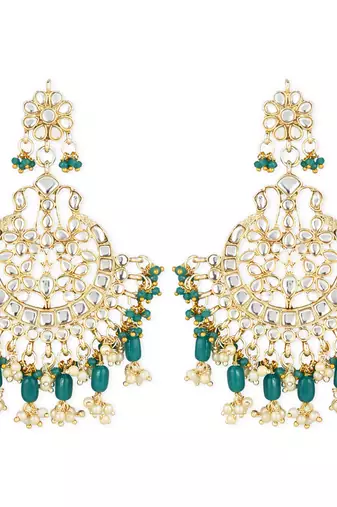 Traditional Handcrafted Pearl Kundan Beaded Earrings for Women/Girls 