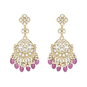 Traditional Kundan Pearl Chandbali Earrings For Women And Girls  6
