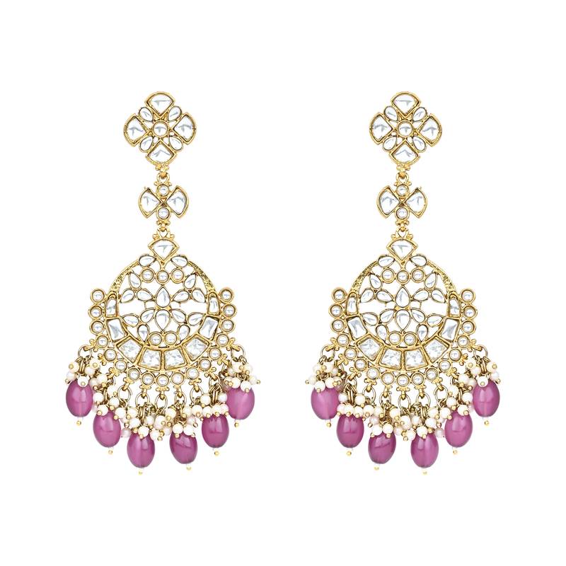 Traditional Kundan Pearl Chandbali Earrings For Women And Girls 