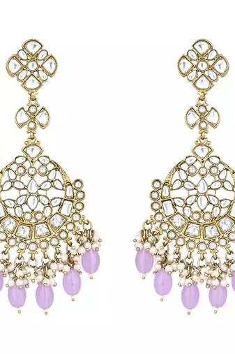 Traditional Kundan Pearl Chandbali Earrings For Women And Girls 