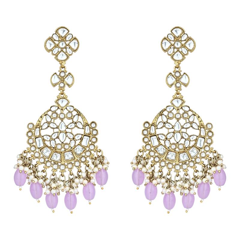 Traditional Kundan Pearl Chandbali Earrings For Women And Girls 