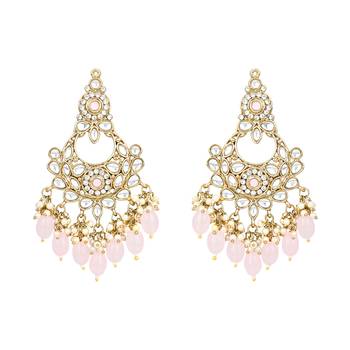 Traditional Kundan Pearl Chandbali Earrings For Women And Girls  6