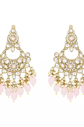 Traditional Kundan Pearl Chandbali Earrings For Women And Girls 