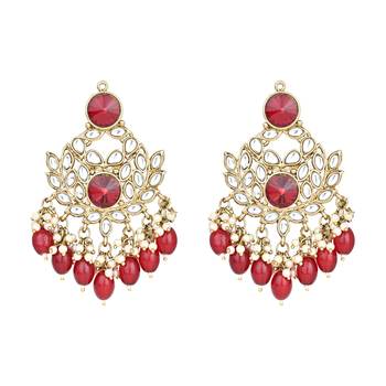 Traditional Kundan Pearl Chandbali Earrings For Women And Girls  7