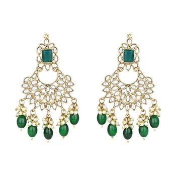 Traditional Kundan Pearl Chandbali Earrings For Women And Girls  6