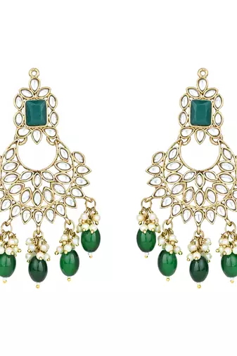 Traditional Kundan Pearl Chandbali Earrings For Women And Girls 