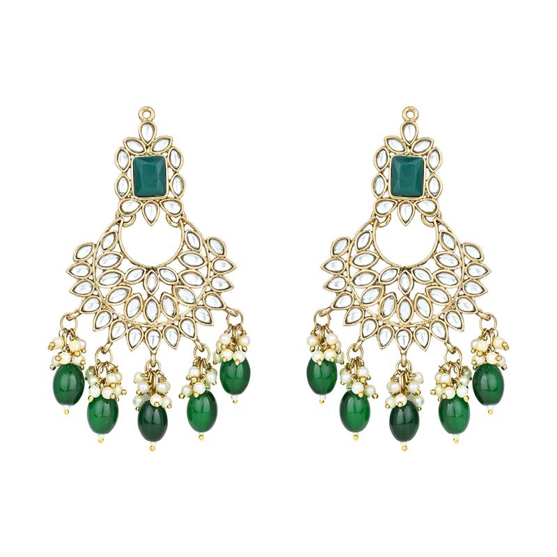 Traditional Kundan Pearl Chandbali Earrings For Women And Girls 