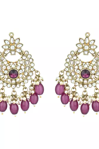 Traditional Kundan Pearl Chandbali Earrings For Women And Girls 