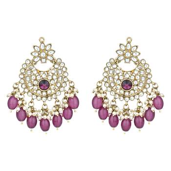 Traditional Kundan Pearl Chandbali Earrings For Women And Girls  7