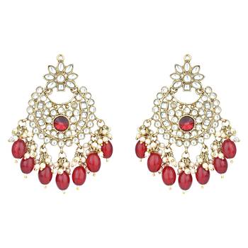 Traditional Kundan Pearl Chandbali Earrings For Women And Girls  6