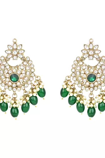 Traditional Kundan Pearl Chandbali Earrings For Women And Girls 