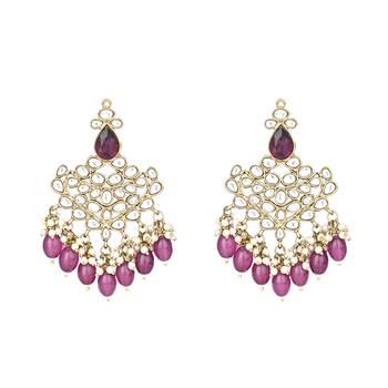 Traditional Kundan Pearl Chandbali Earrings For Women And Girls  6