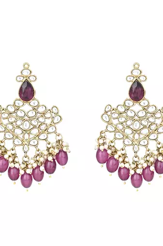Traditional Kundan Pearl Chandbali Earrings For Women And Girls 