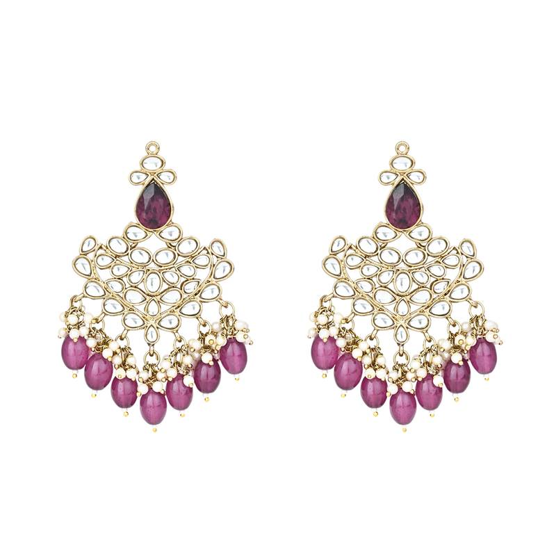 Traditional Kundan Pearl Chandbali Earrings For Women And Girls 