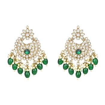 Traditional Kundan Pearl Chandbali Earrings For Women And Girls  7