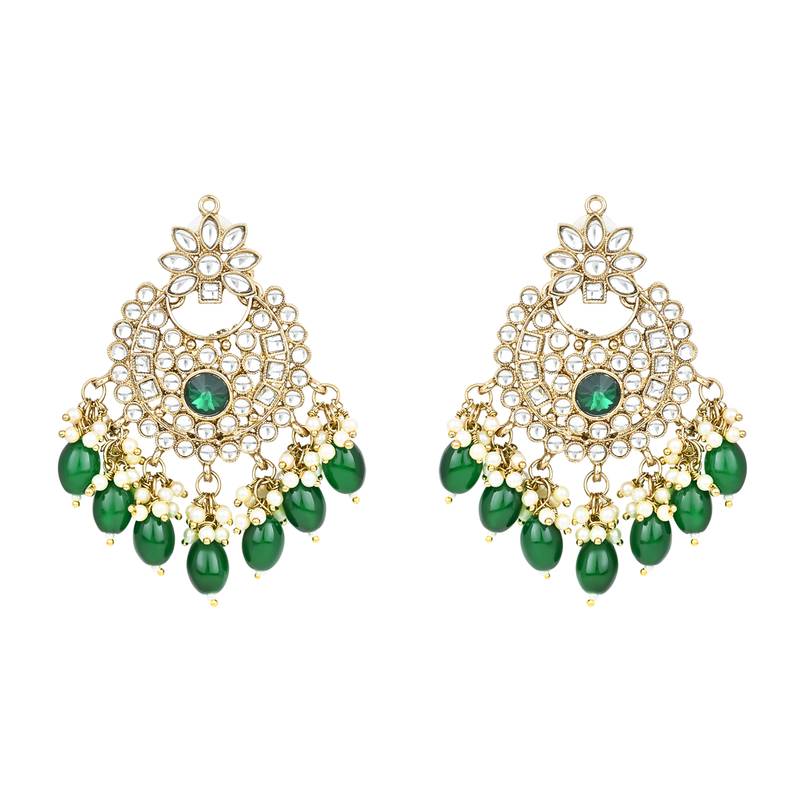 Traditional Kundan Pearl Chandbali Earrings For Women And Girls 
