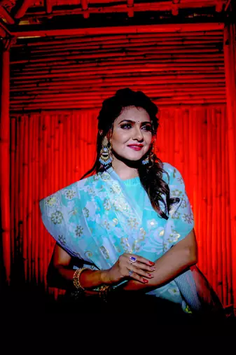 Rama Cotton Jamdani Sarees With Blouse